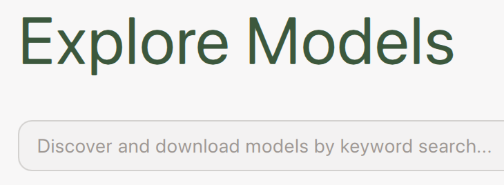 Explore Models search